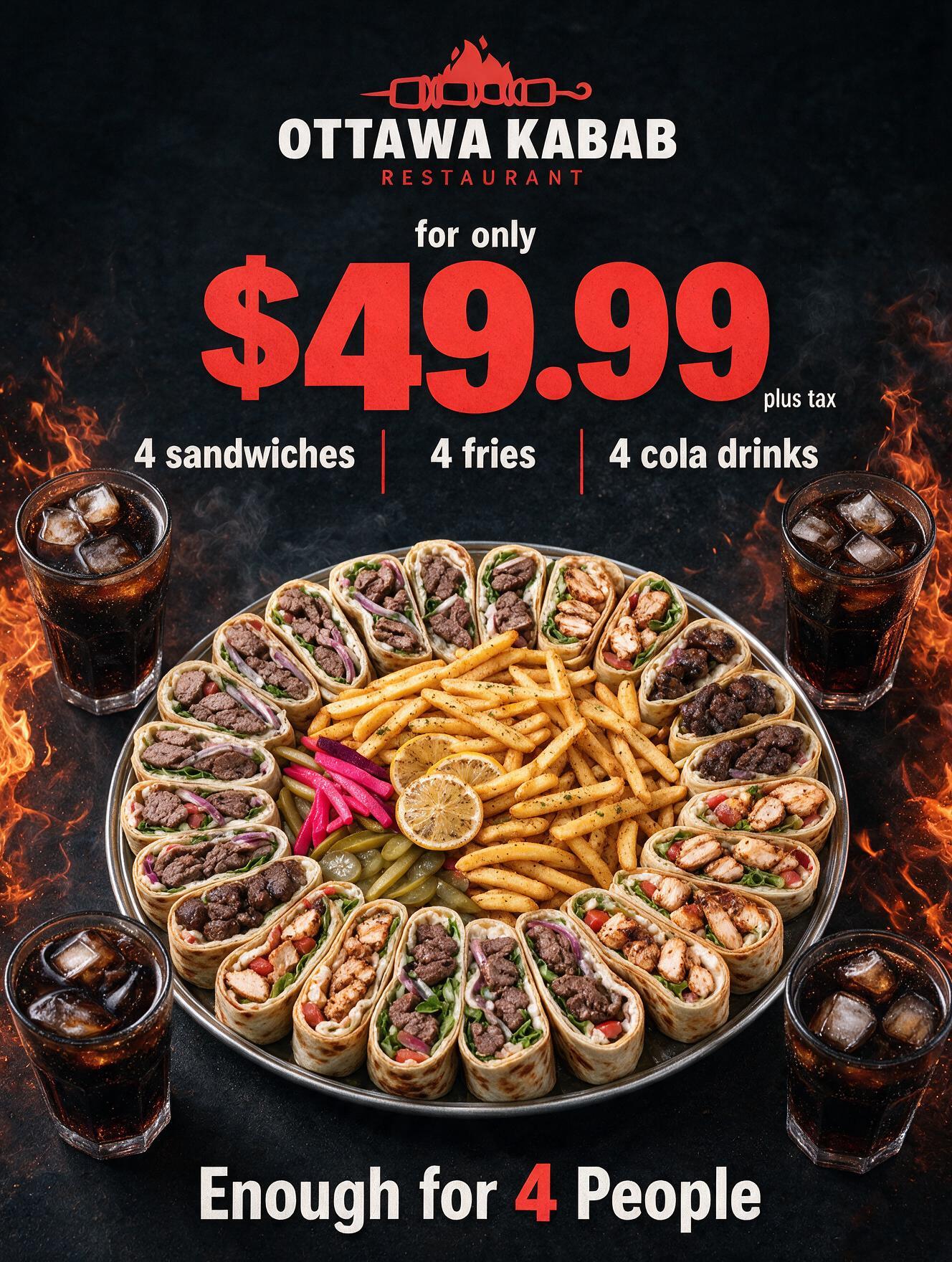 Ottawa Kabab Back to School Family Wrap Platter promotion
